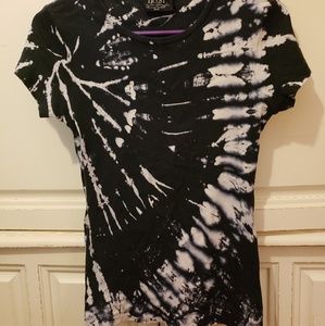 Black and white tye-dye shirt